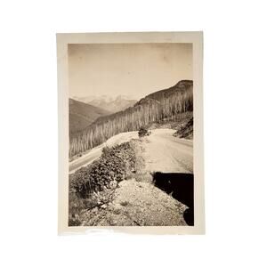 Vtg B&W Photo 1940s Found Yellowstone National Park Mountains Hikecore Snapshot